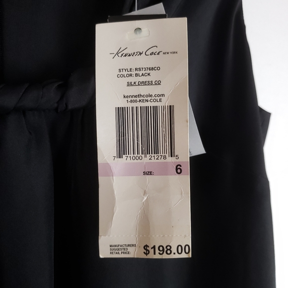 Kenneth Cole Black 100% Silk Dress - Picture 8 of 8